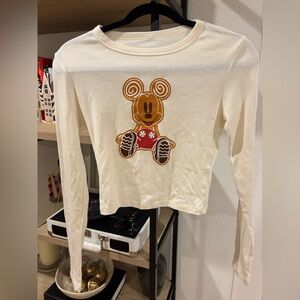 Gingerbread Mickey long sleeve women’s shirt size S